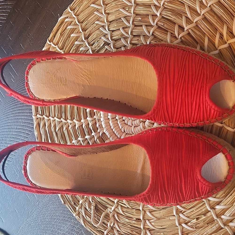 Azura Red Peep Toe Espadrille  WO's 39 LNC